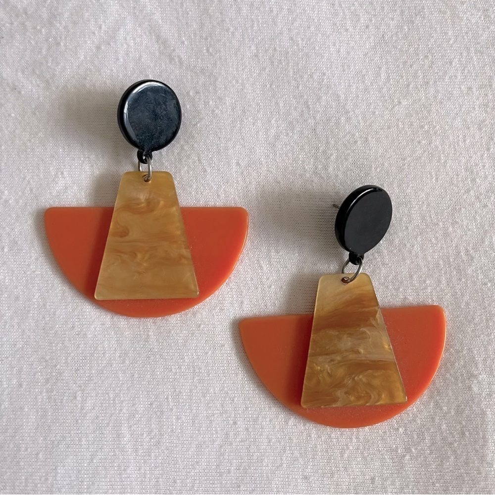 Vintage style acetate earrings